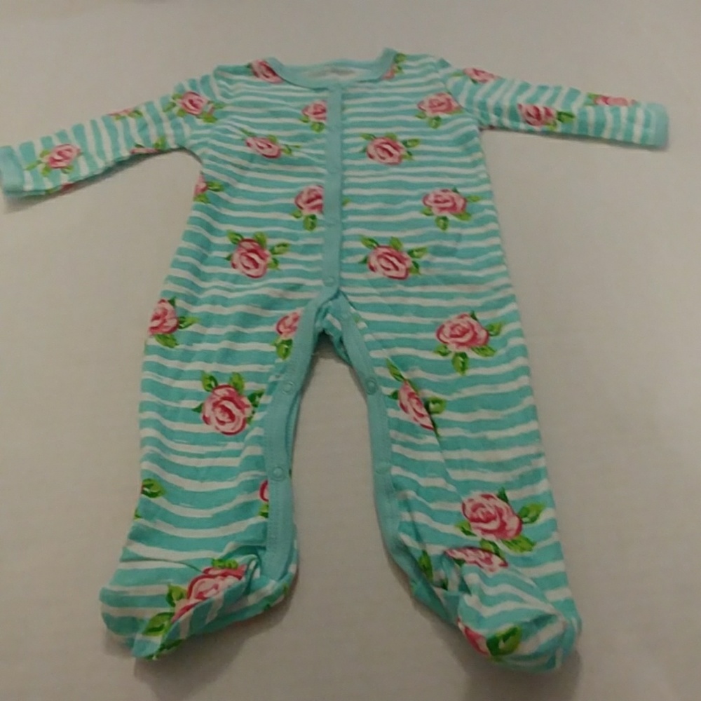 Mini Muffin Striped & Floral One Piece Outfit